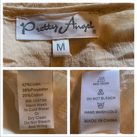 Pretty Angel Layered Linen Blend Dress SZ M - Picture 11 of 11